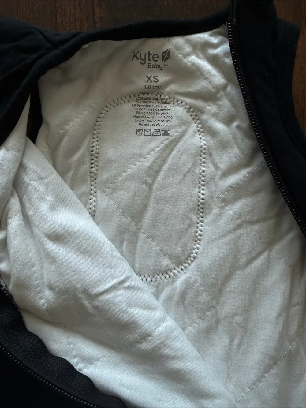Kyte Baby Bamboo Sleeping Bag Sleep Sack XS Black 1.0